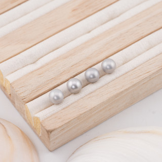 River Pearls 1 Round Hole (AAAA) 7,5-8,0mm 12 Pairs Grey