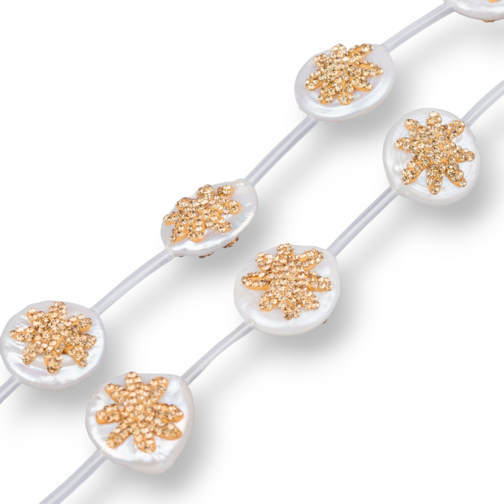 Marcassite Strass Strass Perles River Pearls Coin Et Star 9pcs Doré