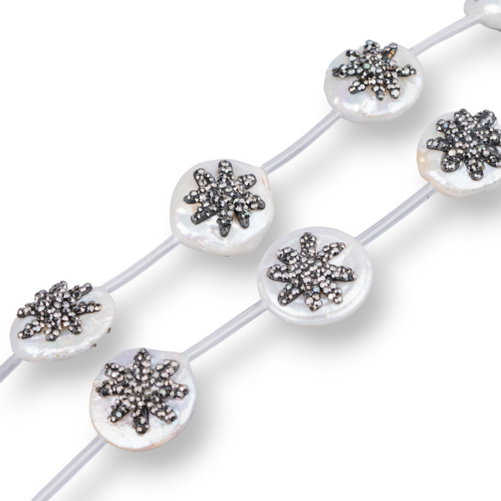 Marcasita Strass Cuentas De Strass Perlas De Río Moneda Y Estrella 9 Piezas Negro