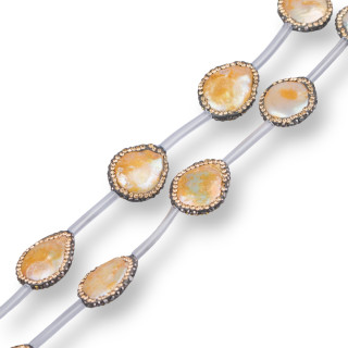 Marcasita Strass Abalorios Strass Yellow River Pearls Coin 16mm 10pcs