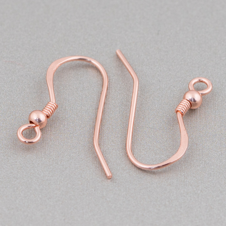 Pendientes De Botón De Plata De Ley 925 Con Bola 2,5x18 MM 20 Pares Oro Rosa Claro