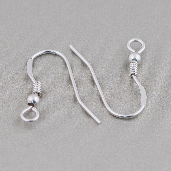 Clous d'Oreilles Boule 2.5x18mm Argent 925 Rhodié 20 Paires