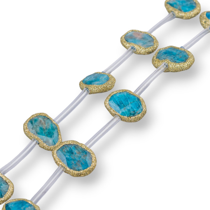 Cuentas de brillo de hilo de apatito irregular plano 15-22 mm 10 piezas