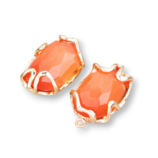 Conector Componente Bronce Con Ojo De Gato 16x26mm 6uds Naranja