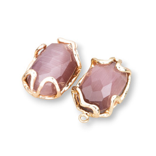 Connecteur Composant Bronze Avec Cat's Eye 16x26mm 6pcs Poudre