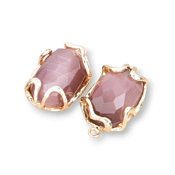 Connecteur Composant Bronze Avec Cat's Eye 16x26mm 6pcs Poudre