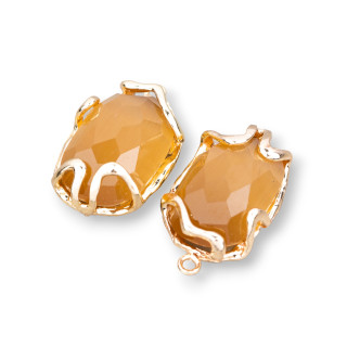 Connettore Componente Di Bronzo Con Occhio Di Gatto 16x26mm 6pz Marrone