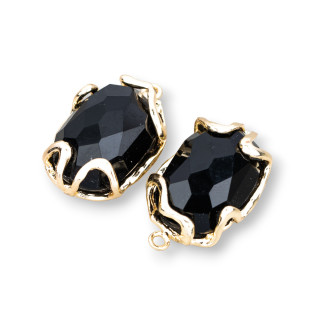 Connettore Componente Di Bronzo Con Occhio Di Gatto 16x26mm 6pz Nero