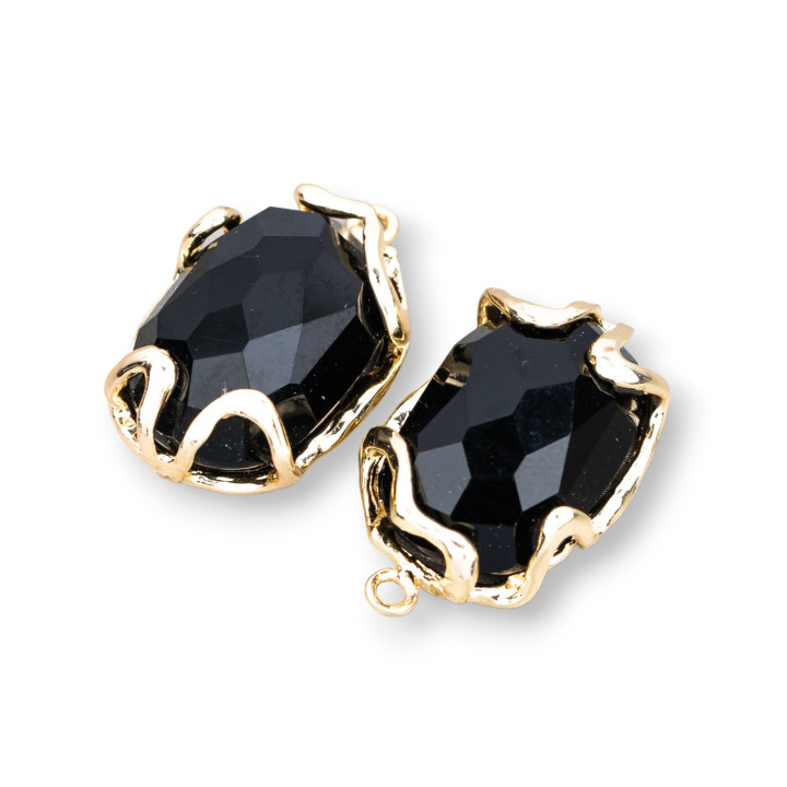 Connettore Componente Di Bronzo Con Occhio Di Gatto 16x26mm 6pz Nero