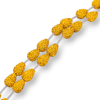 Perlenkette Markasit Komponente Strass Briolette Tropfen 12x16mm 14St Orange