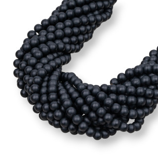 Onyxschwarz seidenmatt (matt) rund glatt 06mm