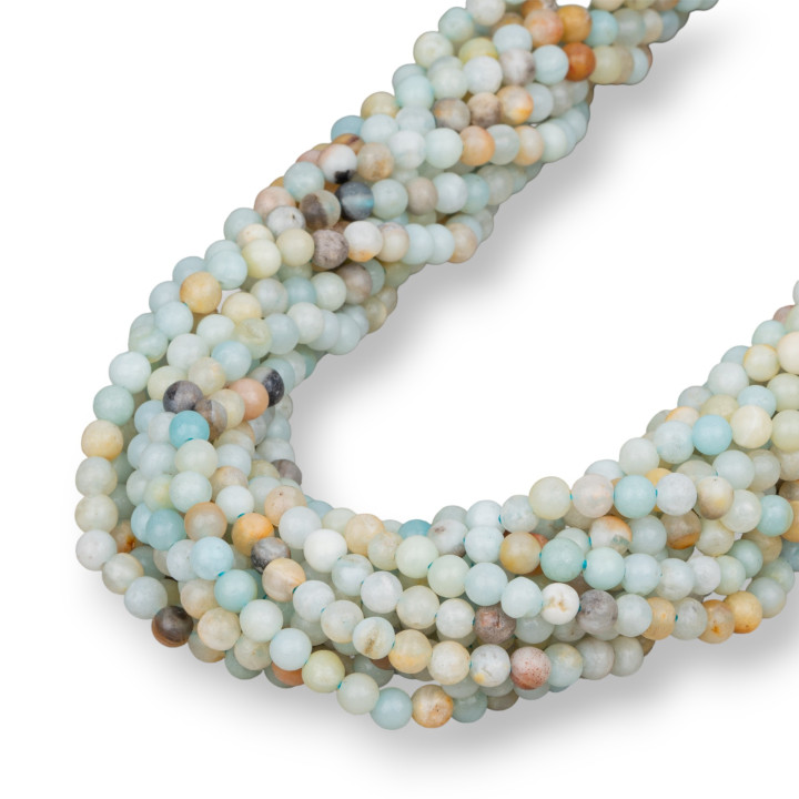 Amazonite Multicolore Lisse Ronde 04mm