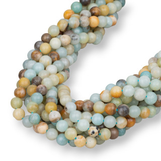 Amazonite Multicolore Ronde Lisse 06mm