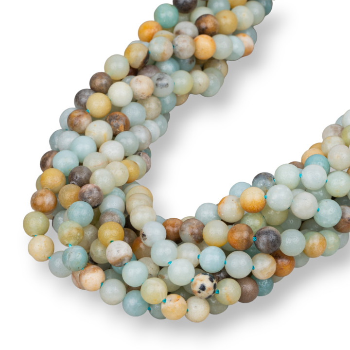 Amazonite Multicolore Ronde Lisse 06mm