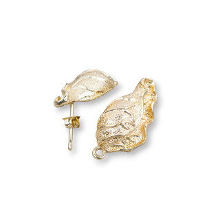 Pendientes Bolitas Zamak Base 10 Pares Concha 12,5x25mm