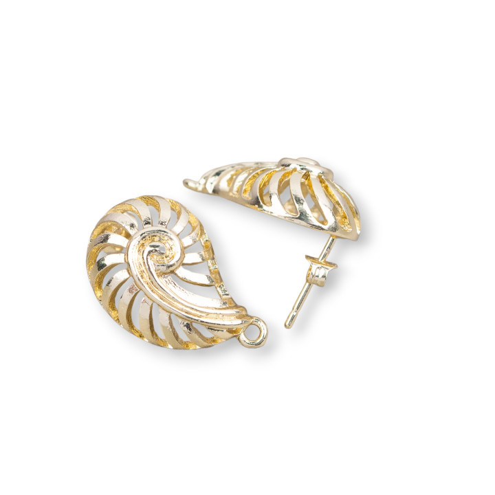 Zamak Stud Earring Base 10 Pairs Shell 14.5x22mm