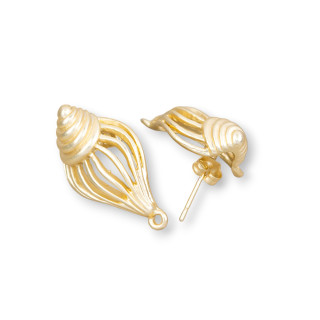 Base Pour Boucles D'Oreilles Clous Zamak 10 Paires Coquillage 15,5x27mm