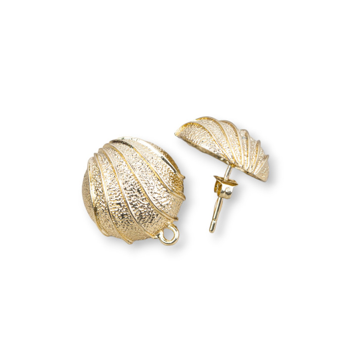 Boucles d'Oreilles Tige Zamak Base 10 Paires Coquillage 16,5x19mm