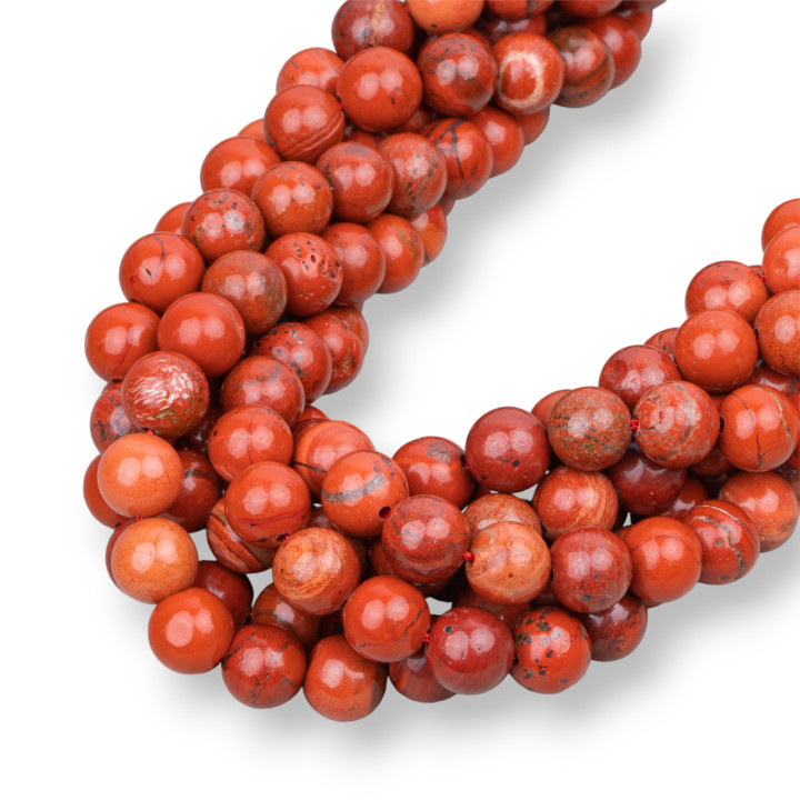 Smooth Round Red Jasper 08mm