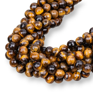 10 mm facettiertes gelbes Tigerauge