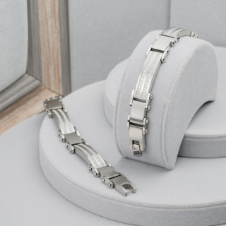 Bracelet Acier Avec Strass Sertis Largeur 10mm Mod19170