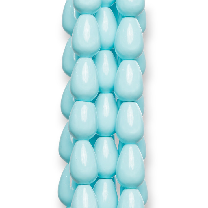 Pâte Turquoise Gouttes Lisses 6x9mm