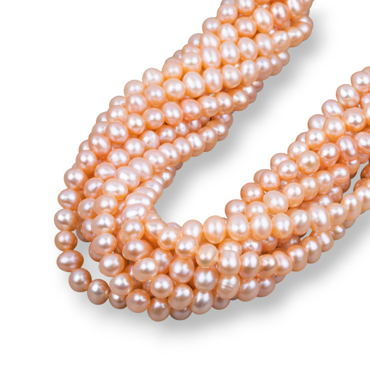 Perles de rivière rondes 6,5-7,0mm A1 Rose