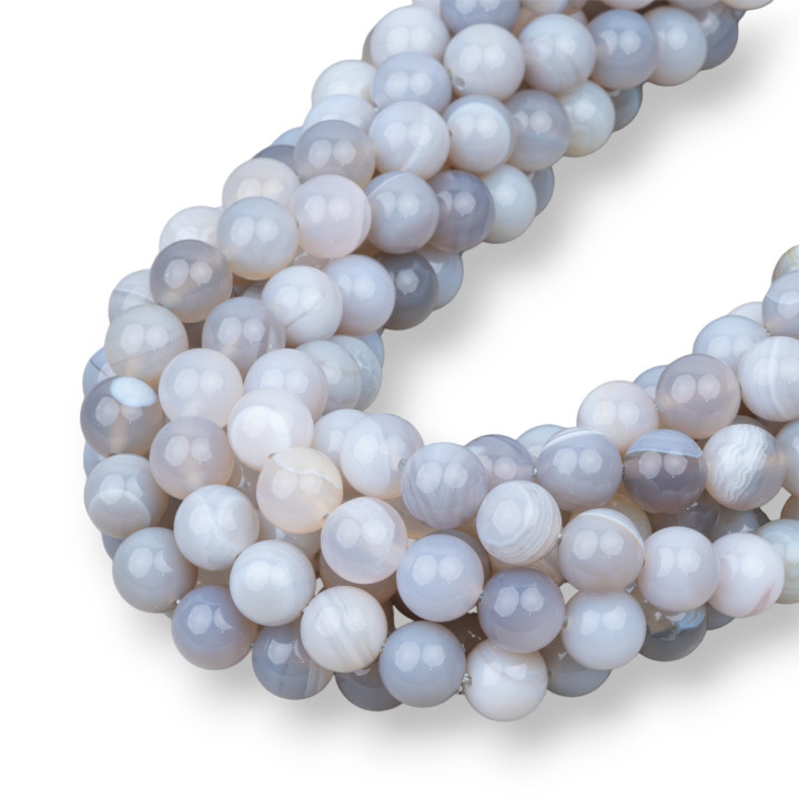 Agata Botswana Grigia Tondo Liscio  8mm