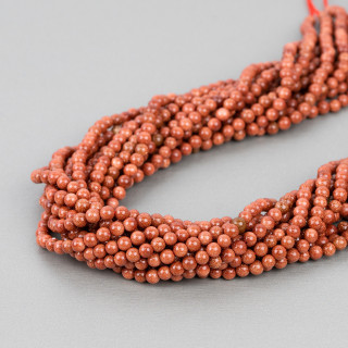 Smooth Round Gold Sun Stone 04mm