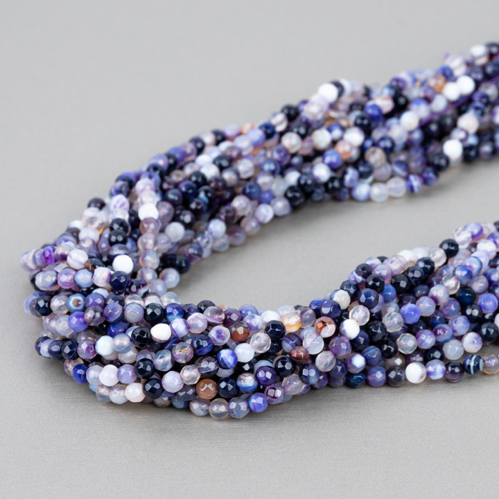 Agate Violette Strié Facette 04mm Charo