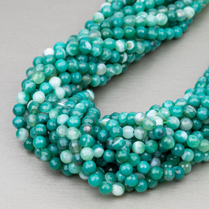 Grüner Achat gestreift facettiert 06mm