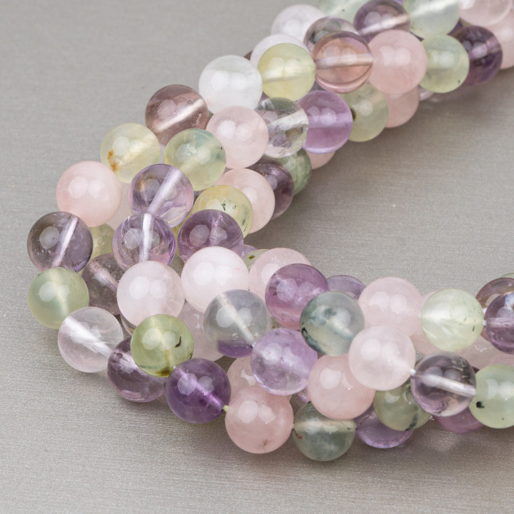 Glatter runder mehrfarbiger Quarz 09mm