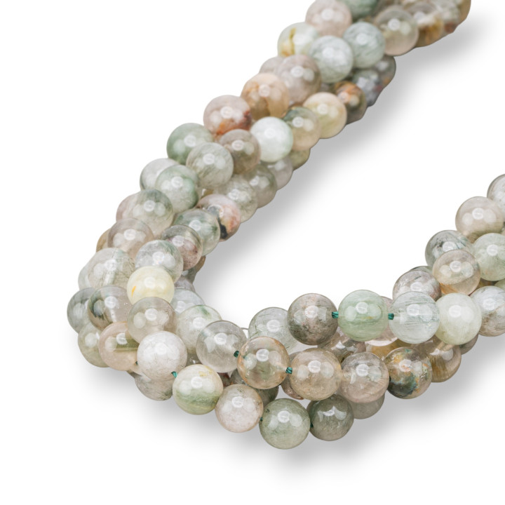 Quartz Rutile Vert Rond Lisse 08mm