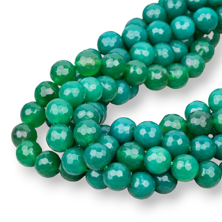 Agate Verte Facette 12mm