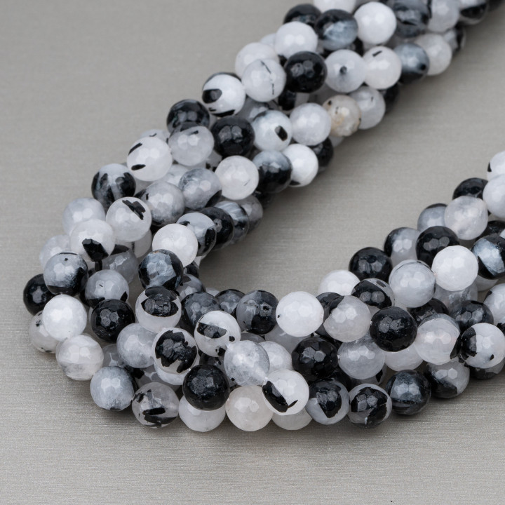 Quartz Rutile Noir (Graffiti Tourmaline Quartz) Facette 08mm