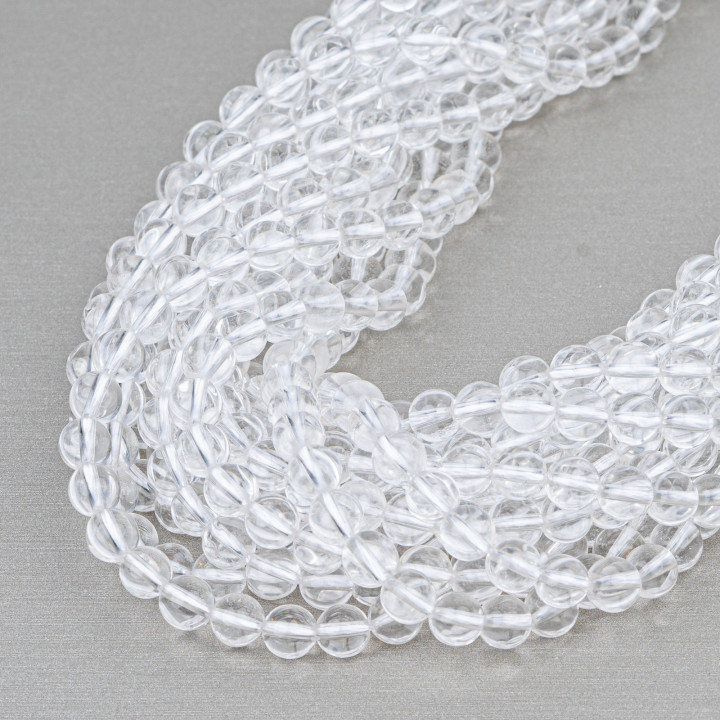 Cristallo di Rocca Nuvola Tondo Liscio  6mm