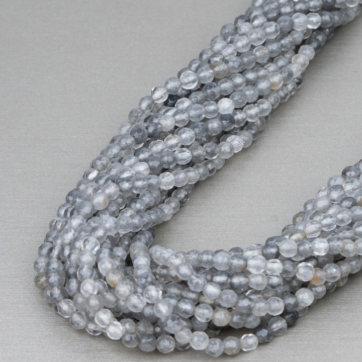 Facettierter grauer Quarz 04mm