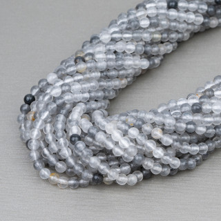 Glatter runder grauer Quarz 04 mm