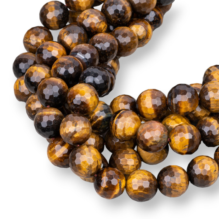 Ojo de tigre amarillo facetado de 18 mm