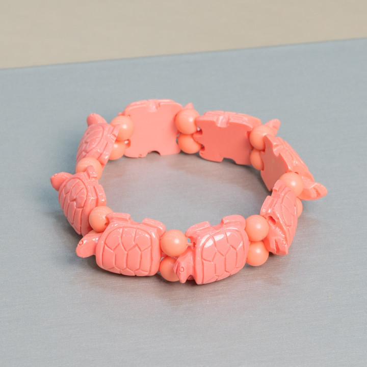 Edelsteinarmband Kleine Schildkröte 19x25mm Orange Harz