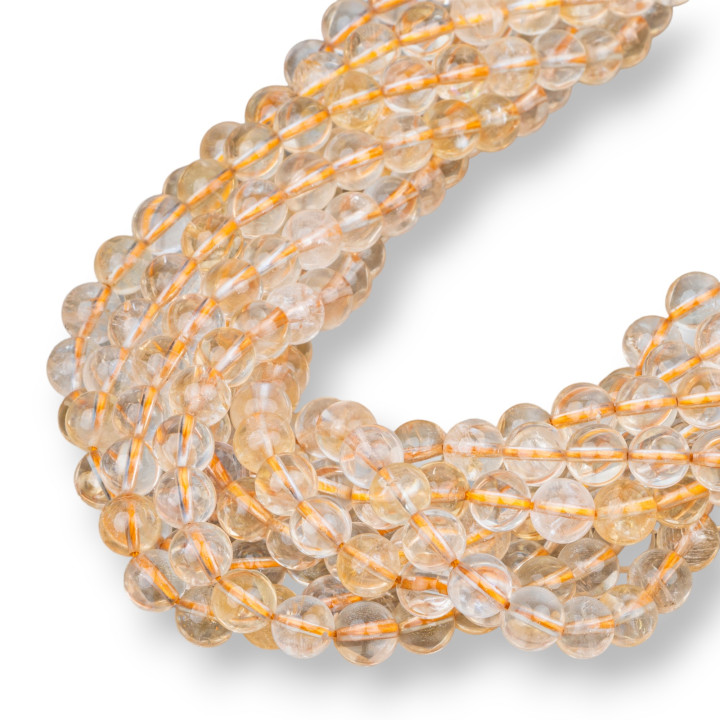 Citrine Quartz Round Smooth Clear 9mm