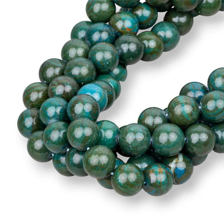 Chrysocolla Stabilized Round Smooth 12mm