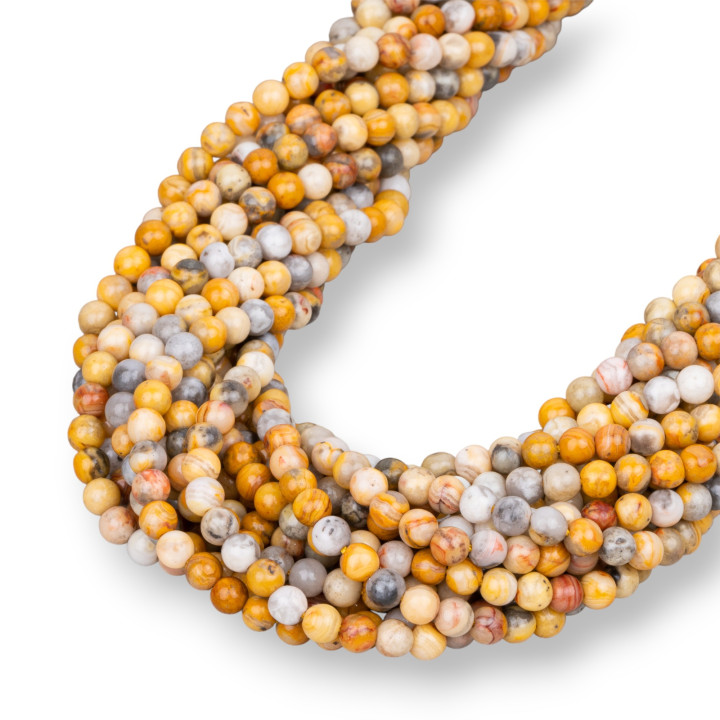 Diaspro Picasso Giallo Tondo Liscio  4mm