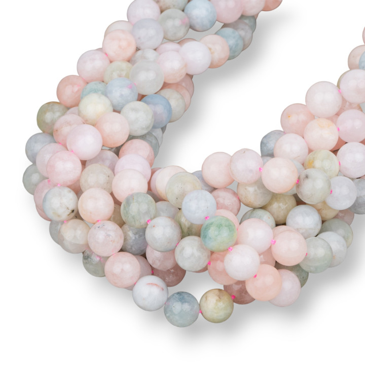 Aguamarina Berilo Morganita Multicolor Liso Redondo 10mm Claro