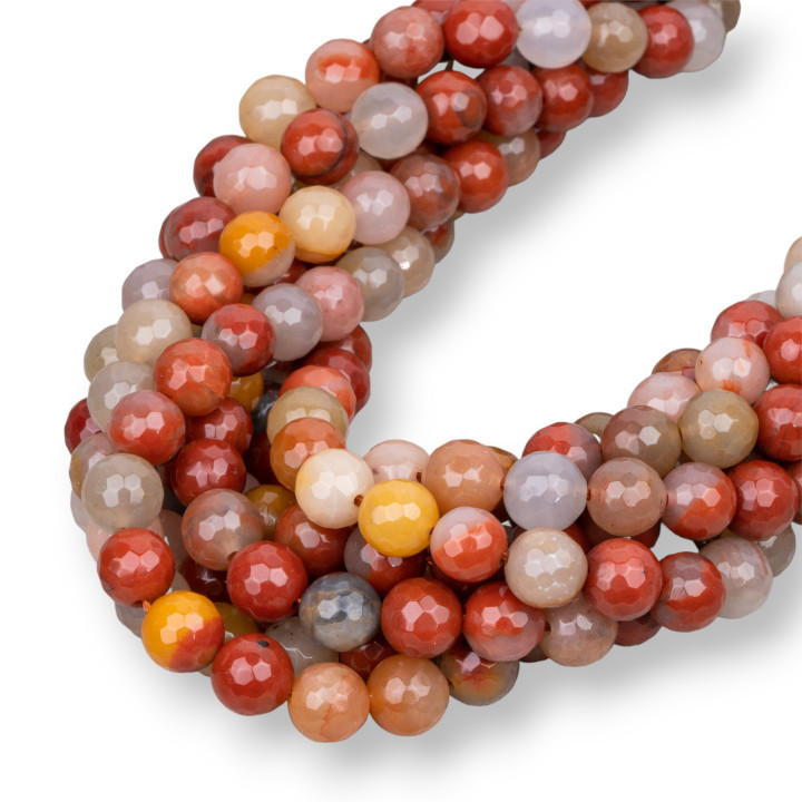 Jaspe Rouge Multicolore Facette 08mm
