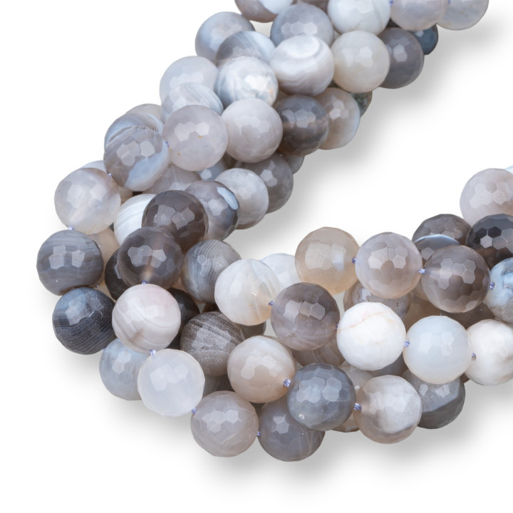 Μποτσουάνα Γκρίζος Αχάτης Faceted 10mm