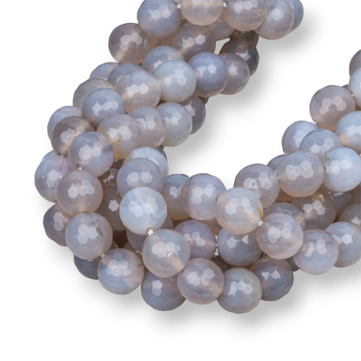 Agate Grise Facette 12mm
