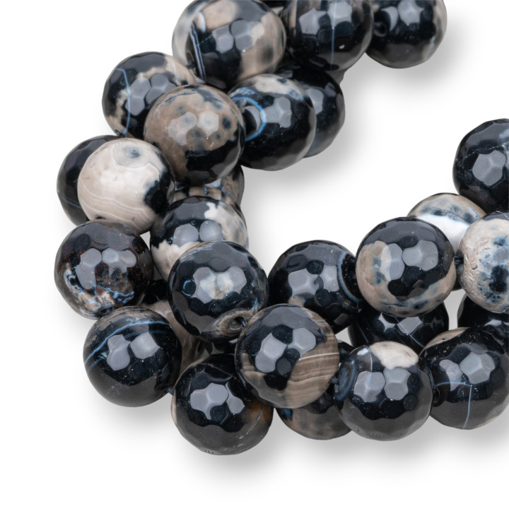 Agate de Feu Noire Facette 18mm