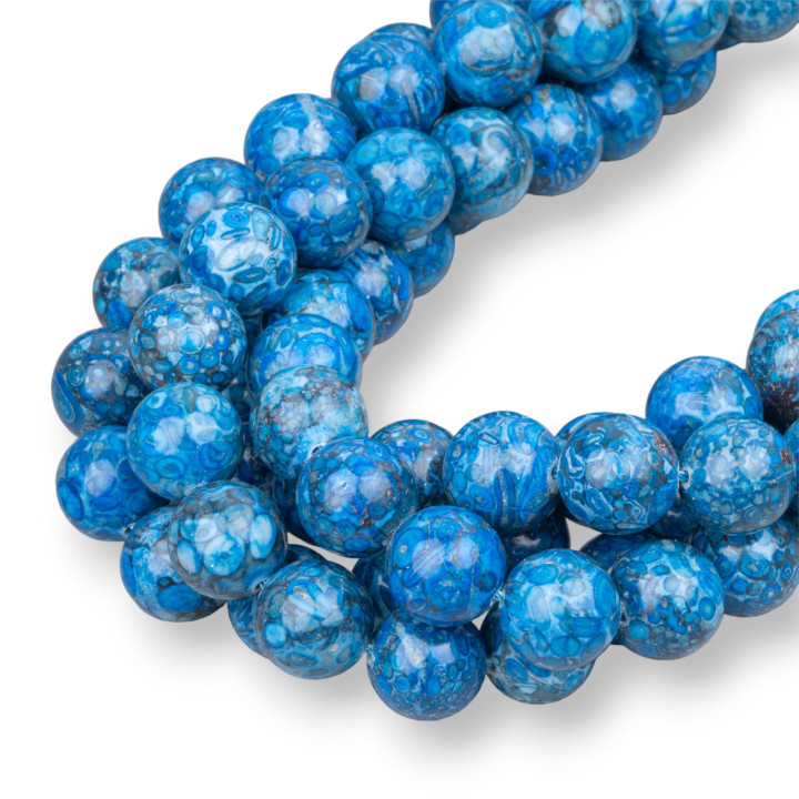 Glatter runder blauer Ozeanachat 14 mm