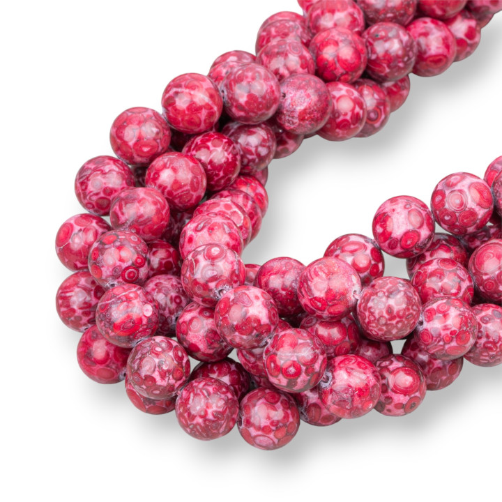 Agate Océan Rouge Ronde Lisse 10mm